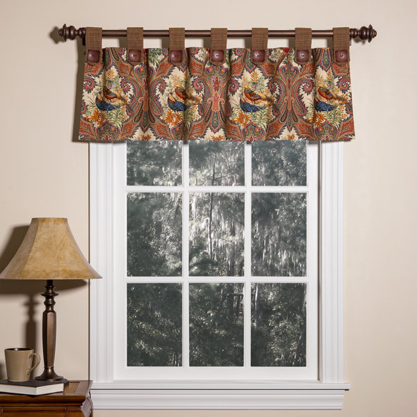 Thomasville At Home Cotton Tailored 50'' Window Valance in Brown Wayfair
